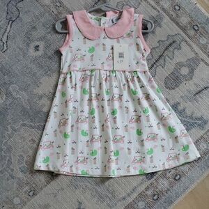 NWT Ishtex Toddler Girls Pink Green Golf Dress Sz2